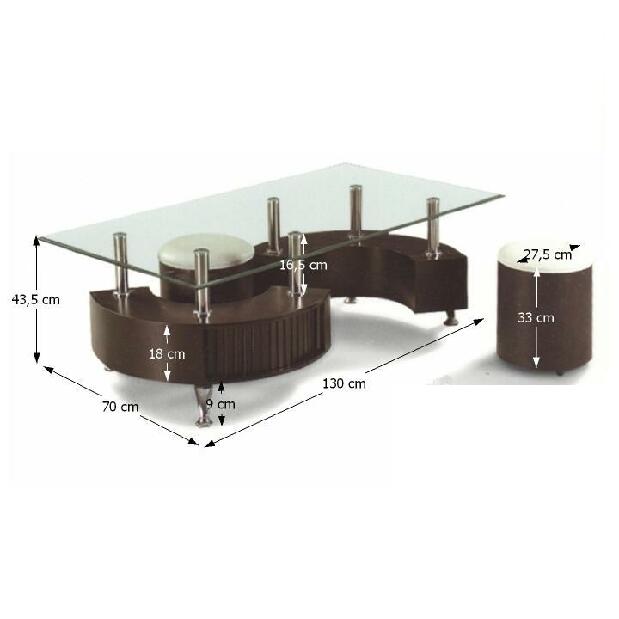 Konferenční stolek Otelo (s taburetkami)