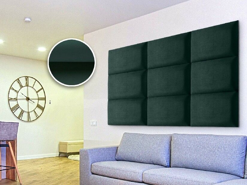 Čalouněný panel Soundless 40x30 cm (tmavě zelená)