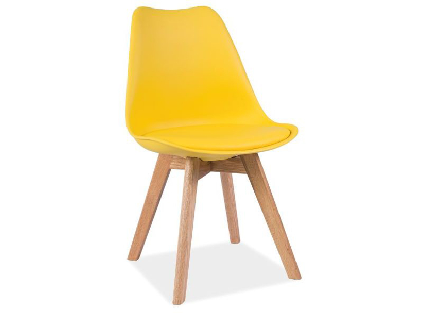Jídelní židle Kim (žlutá + dub)