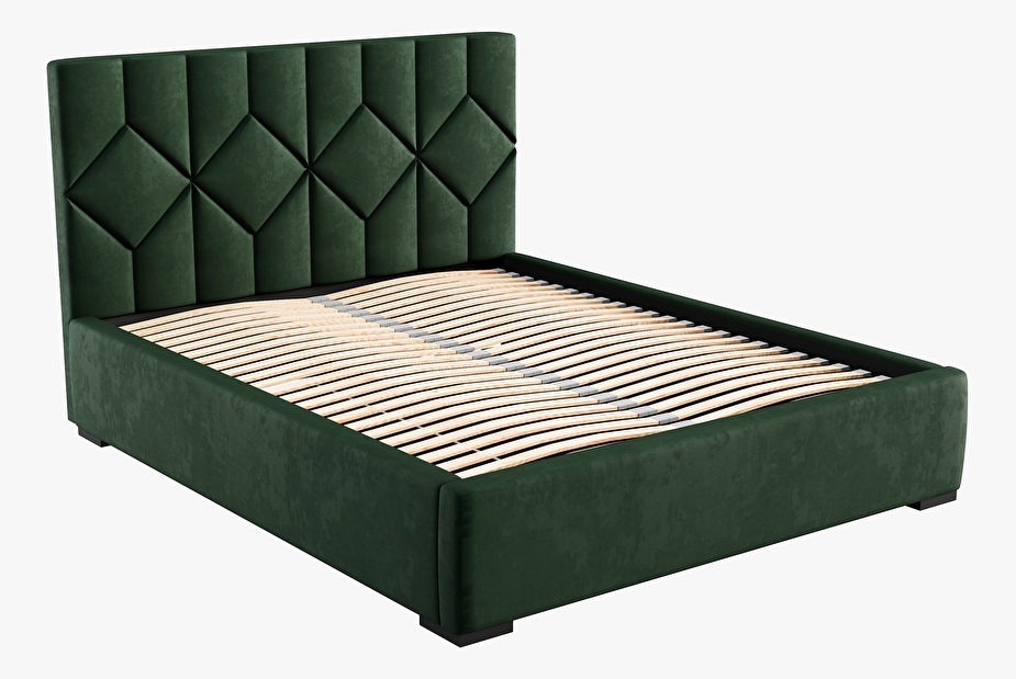 Čalouněná postel 160x200 cm Veggie 1 (zelená)