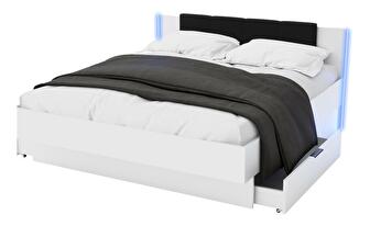 Manželská postel 160 cm Lewell (s úl. prostorem) (bílá)