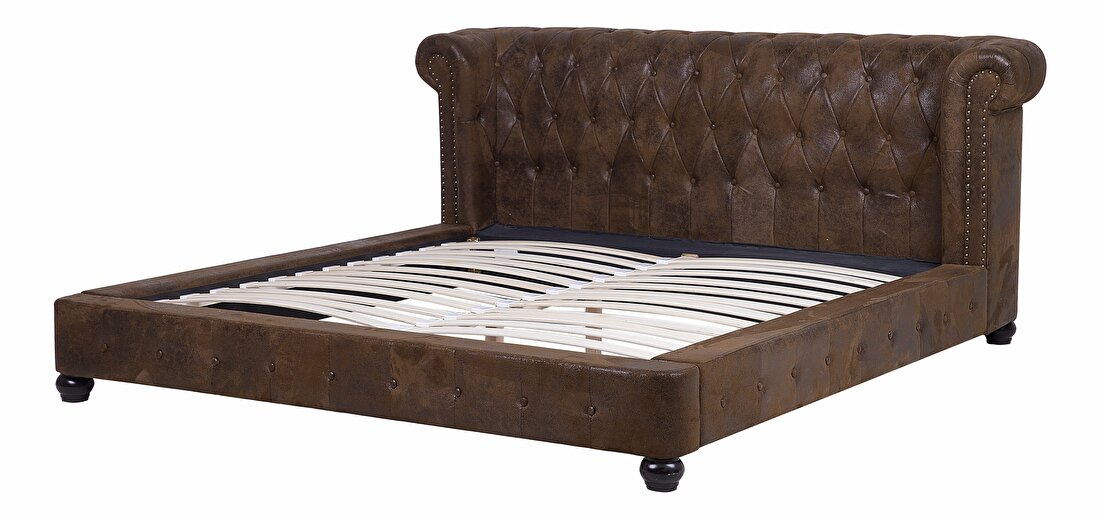 Manželská postel 160 cm CAVILLA (s roštem) (hnědá)