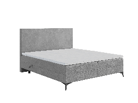 Manželská postel Boxspring 160 cm Ricky (šedá) (s matrací a úl. prostorem)