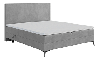 Kontinentální postel 160 cm Ricky (šedá) (s matrací a úl. prostorem)