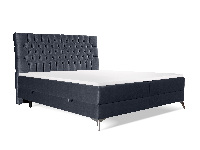 Manželská postel Boxspring 140 cm Molera (černá) (s úložným prostorem)