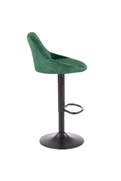 Barová židle Henrietta (tmavozelená + černá)