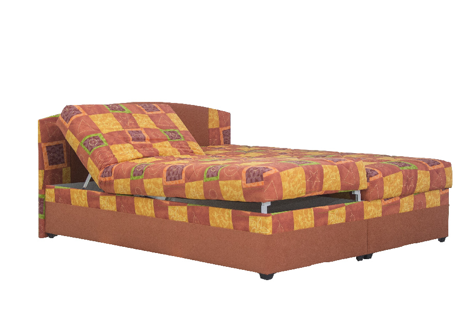 Manželská postel 180 cm Blanář Kappa (oranžová) (s rošty a matracemi Alena)
