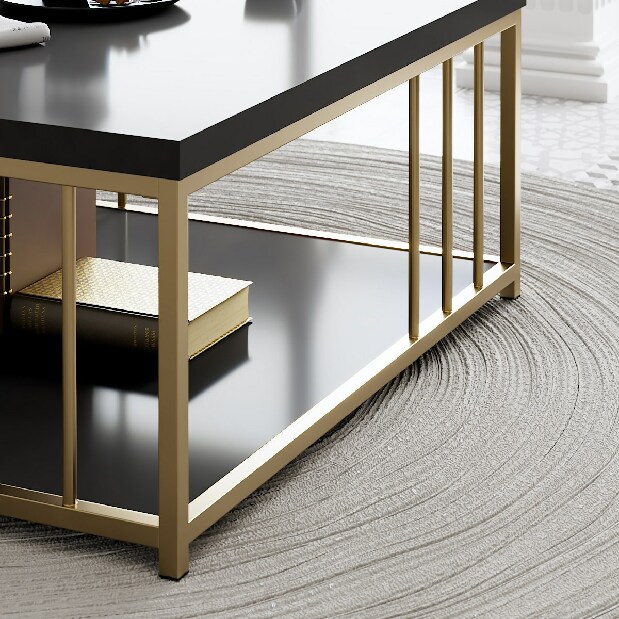 Konferenční stolek Zen (Antracit + Zlatá)