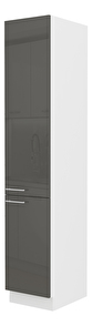 Potravinová kuchyňská skříňka Lavera 40 DK 210 2F (bílá + lesk šedý)