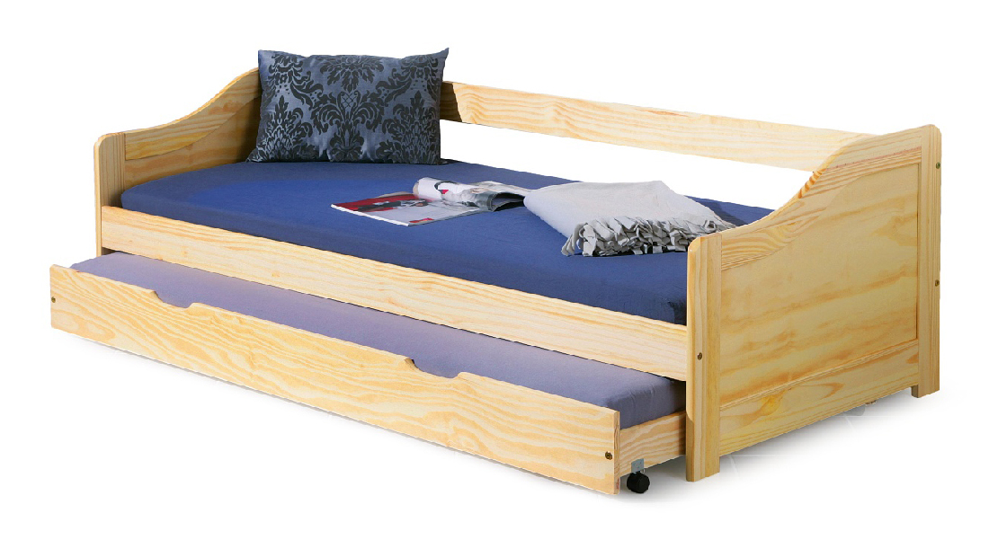 Jednolůžková postel 90 cm Larue (masiv, s roštem) (borovice)