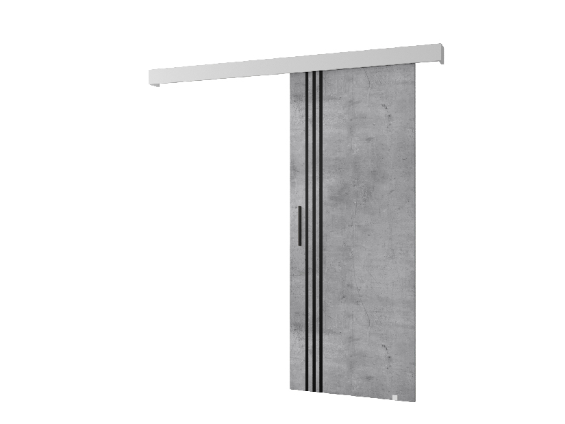 Posuvné dveře 90 cm Sharlene VI (beton + bílá matná + černá)