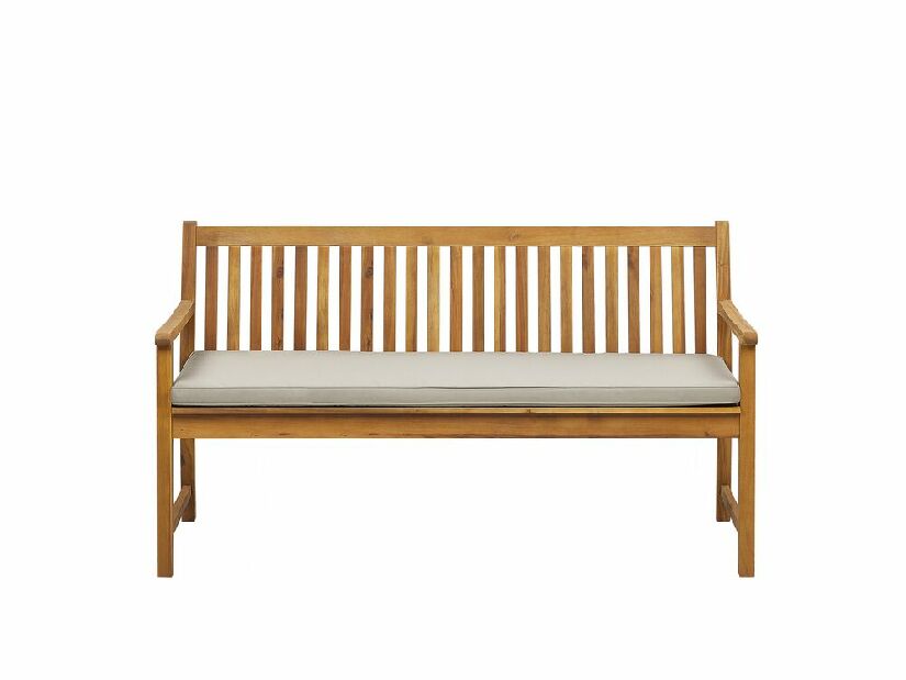 Zahradní lavice 160 cm VESTFOLD (dřevo) (béžový podsedák)
