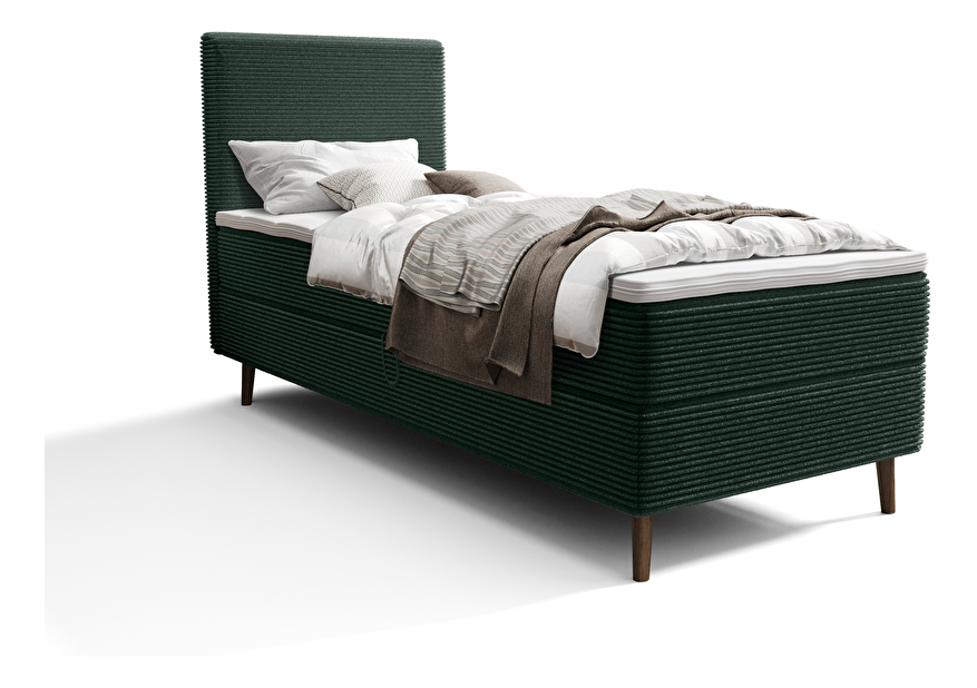 Jednolůžková postel 80 cm Napoli Bonell (zelená) (s roštem, s úl. prostorem)