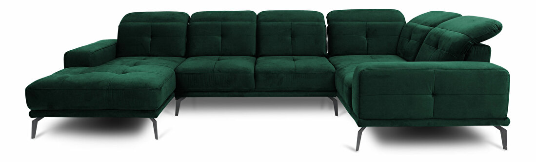 Rohová sedačka ve tvaru U Nicolette (zelená) (P)