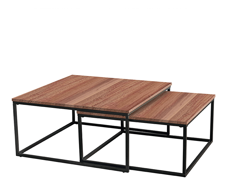 Set 2 konferenčních stolků Kastty typ 1 (ořech + černá) *výprodej