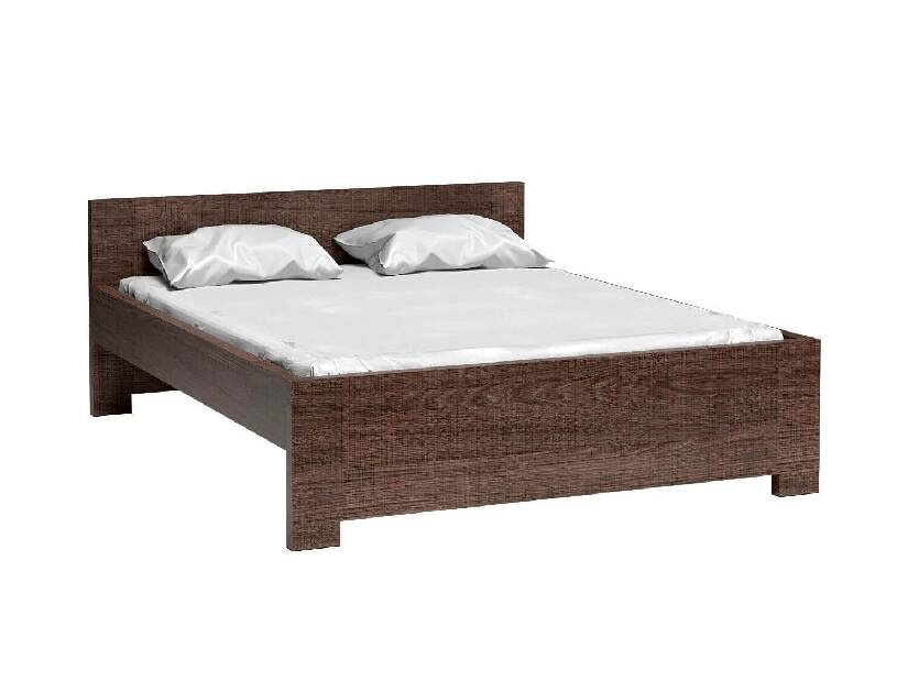 Manželská postel 140 cm Vega 19 (s roštem) (dub santana tmavý)