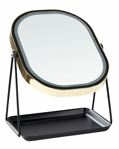 Kosmetické zrcadlo Dinora (zlatá) (s LED osvětlením)