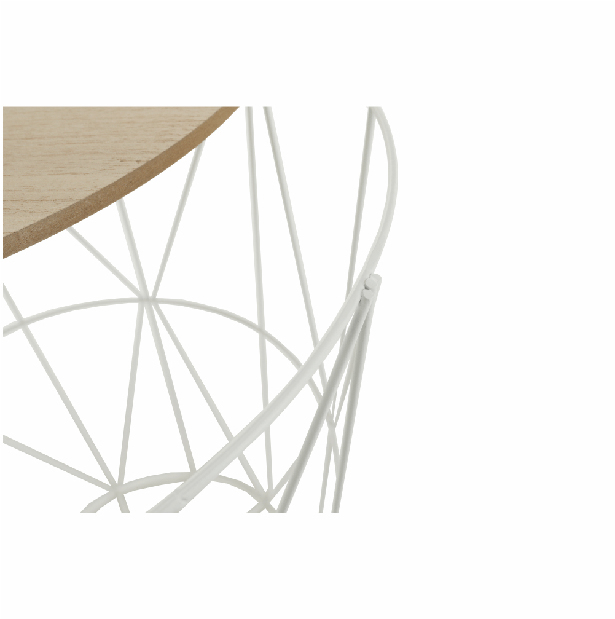 Příruční stolek Nanko typ 3 (přírodní + bílá)