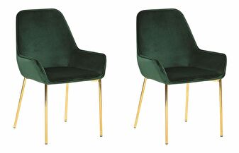 Set 2 ks. jídelních židlí LOVARA (zelená)