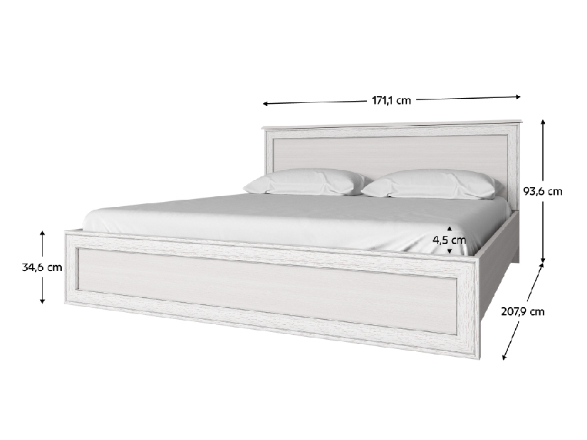 Manželská postel 160 cm Tanya Typ 10 (s lamelovým roštem)