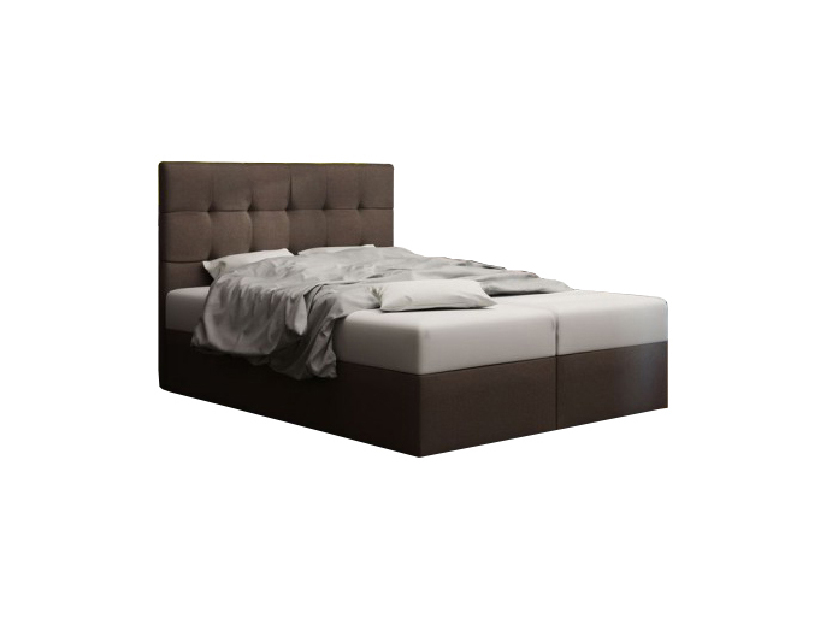 Manželská postel Boxspring 180 cm Duel 2 Comfort (tmavě hnědá) (s matrací a úložným prostorem)