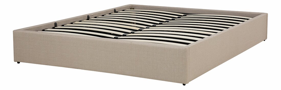 Manželská postel 160 cm DIJON (s roštem a úl. prostorem) (béžová)