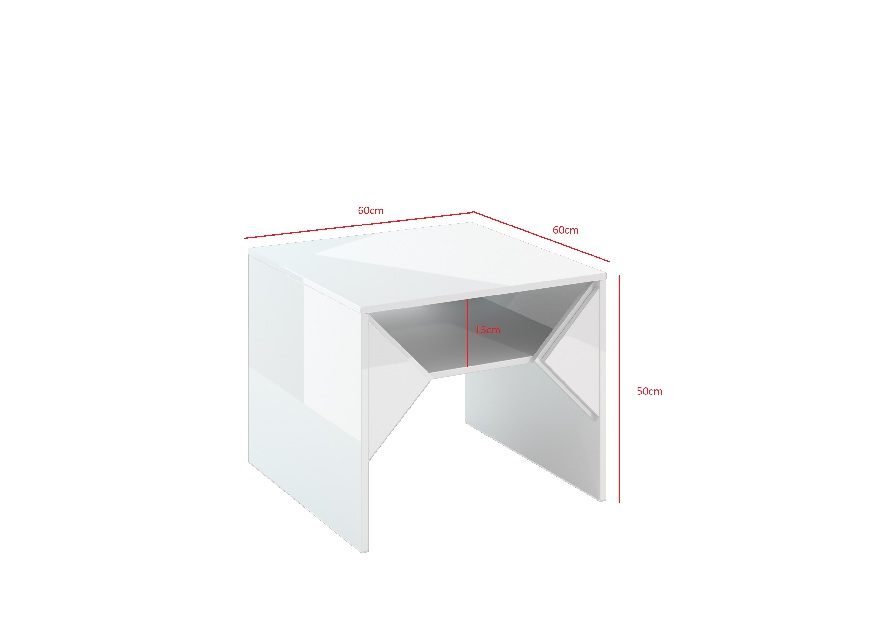 Konferenční stolek Tonfir (světle šedá + lesk bílý)