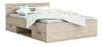 Manželská postel 160 cm Myriam (dub sonoma) (bez matrace a roštu)