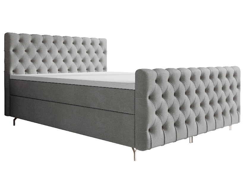Manželská postel 200 cm Clinton Comfort (šedá) (s roštem, s úl. prostorem)