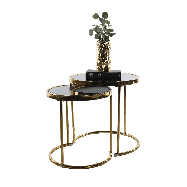 Konferenční stolek Monet (zlatá + černá)