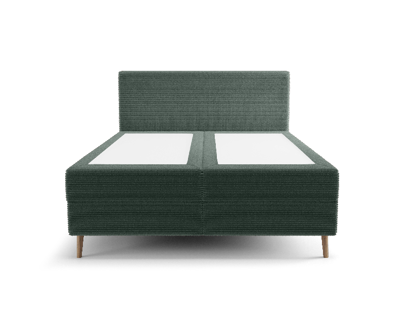 Manželská postel 140 cm Napoli Bonell (zelená) (s roštem, s úl. prostorem)