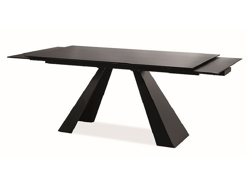 Rozkládací jídelní stůl 120-180 cm Shelia (černá + černá) (pro 4 až 8 osob)