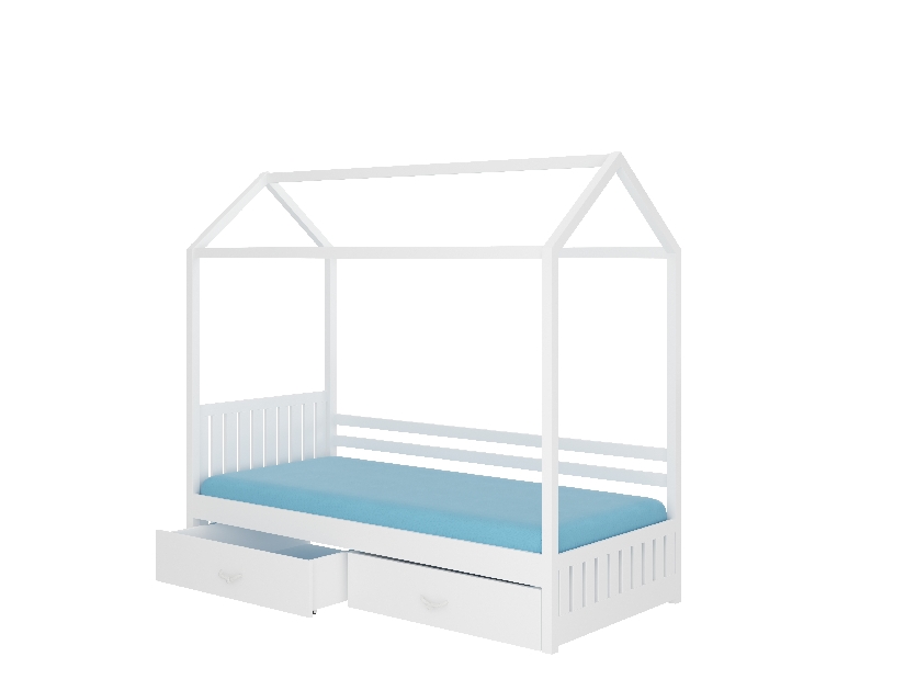Dětská postel 180x80 cm Rosie I (s roštem) (bílá)