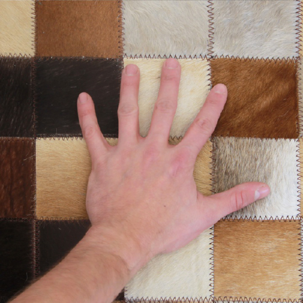 Kožený koberec 120x180 cm Korlug TYP 07 (hovězí kůže + vzor patchwork)