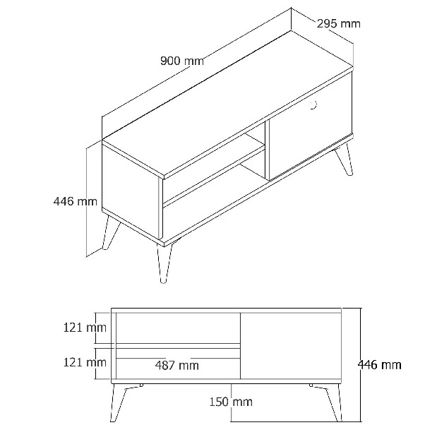 TV stolek/skříňka Rick (Bílá)