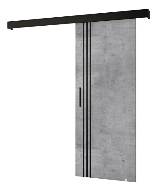 Posuvné dveře 90 cm Sharlene VI (beton + černá matná + černá)