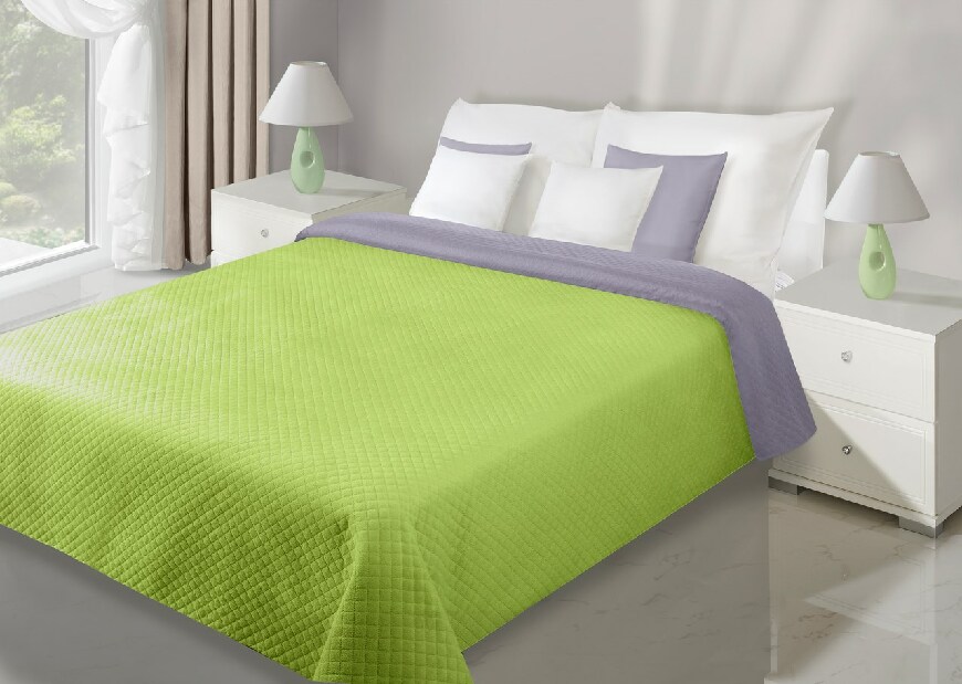 Přehoz na postel 240x220cm Filip (fialová + zelená)