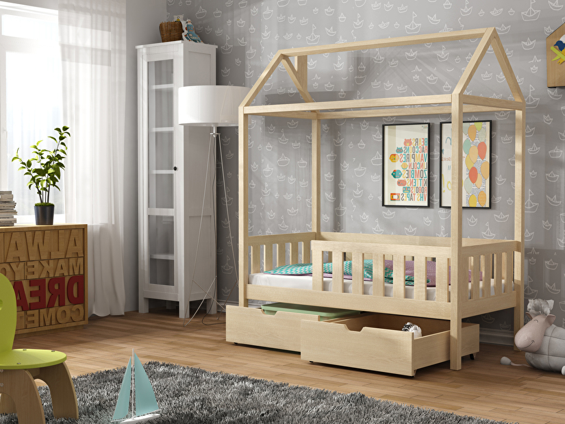 Dětská postel 80 cm Donna (s roštem) (borovice)
