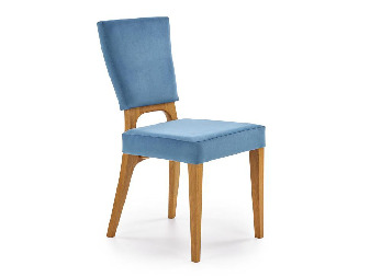 Jídelní židle Wanny (modrá + dřevo)
