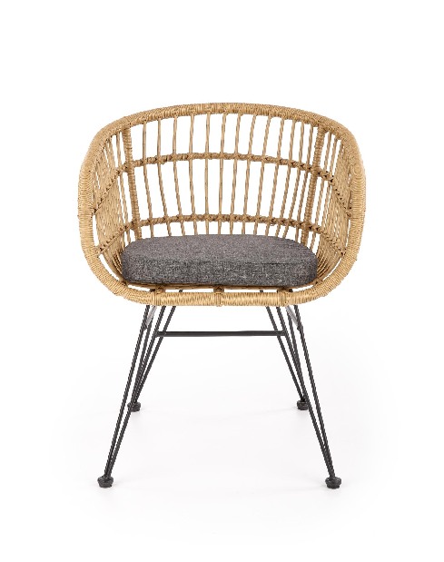 Jídelní židle Kimmi (přírodní + šedá + černá)