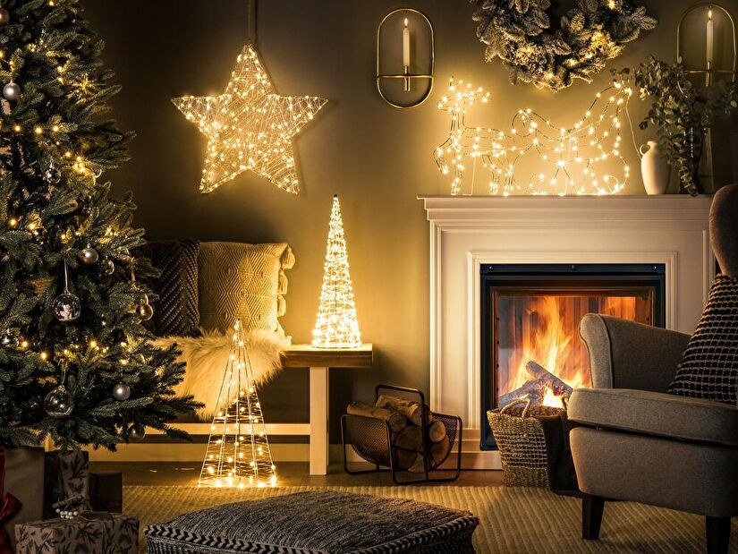 LED dekorace vánoční stromek Kotza (stříbrná)