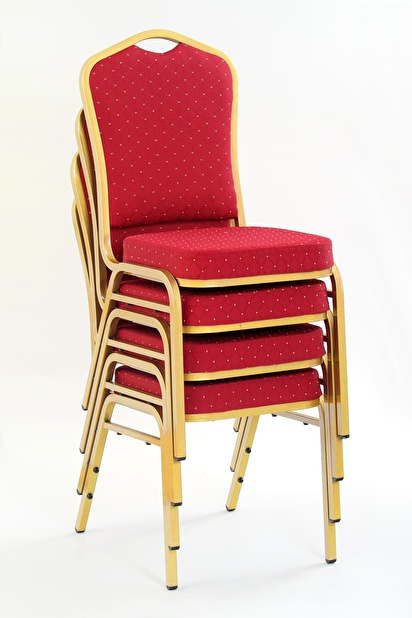 Jídelní židle K66 zlatá + bordó