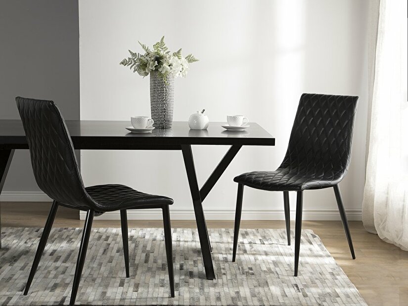 Set 2 ks. jídelních židlí MONTEGO (černá)
