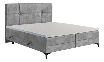 Manželská postel Boxspring 160 cm Nivela (beton) (s matrací a úl. prostorem)