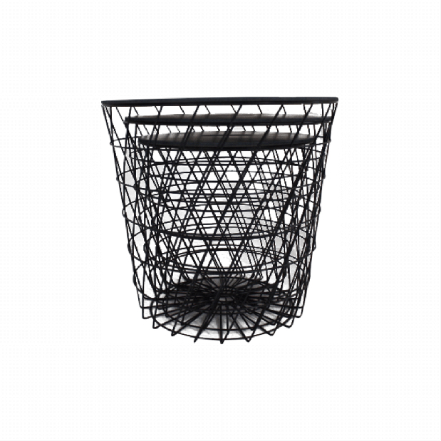 Příruční stolek Bana typ 3 (grafit + černá)