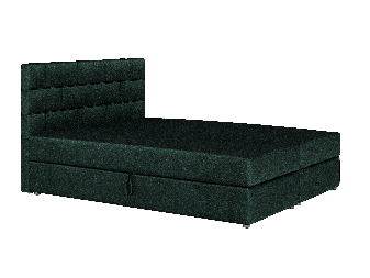 Manželská postel Boxspring 160x200 cm Waller Comfort (tmavě zelená) (s roštem a matrací)
