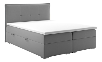 Manželská postel Boxspring 180 cm Carla (šedá)(s úložným prostorem)