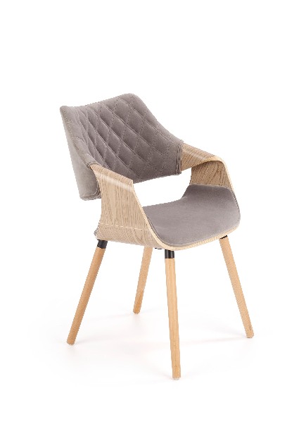 Jídelní židle Partida (šedá + dub světlý)