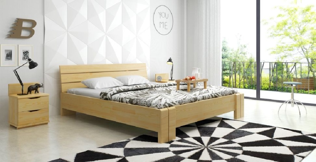 Manželská postel 180 cm Naturlig Tosen High (borovice)