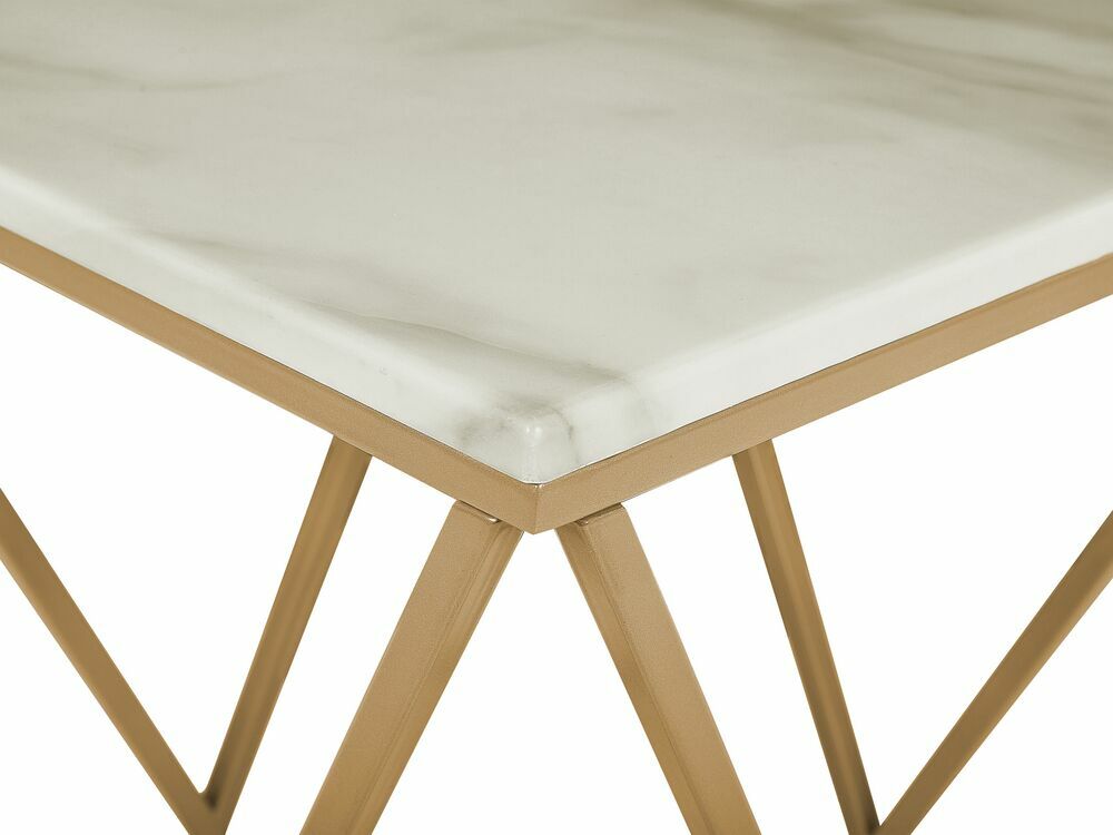 Konferenční stolek MAGNA (bílá + zlatá)